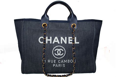 shopper chanel blue|authentic Chanel shopping bag.